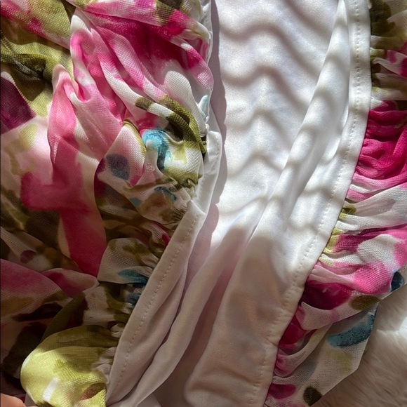 Floral Pink and Green Women's Dress - Picture 8 of 10